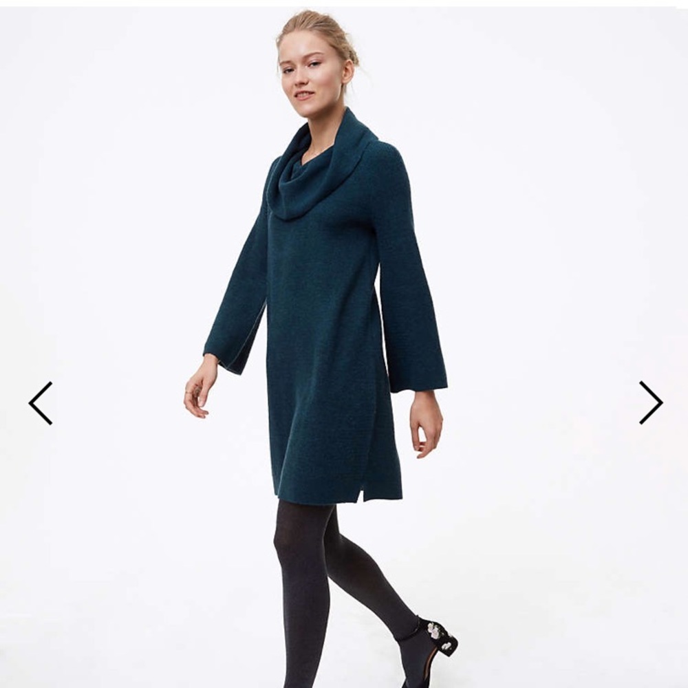LOFT Cowlneck flare sweater dress